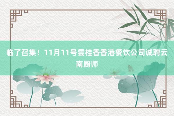 临了召集！11月11号雲桂香香港餐饮公司诚聘云南厨师
